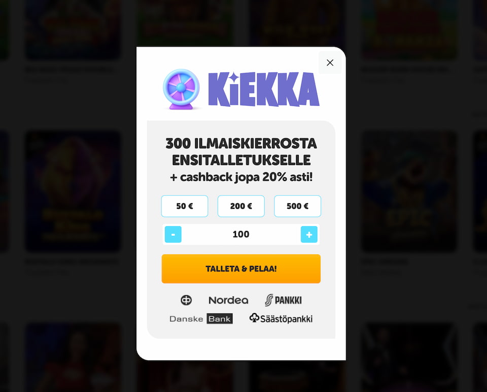 Kiekka-Casino-talletus Kiekka Kasinon talletusikkunan kautta pikatalletus