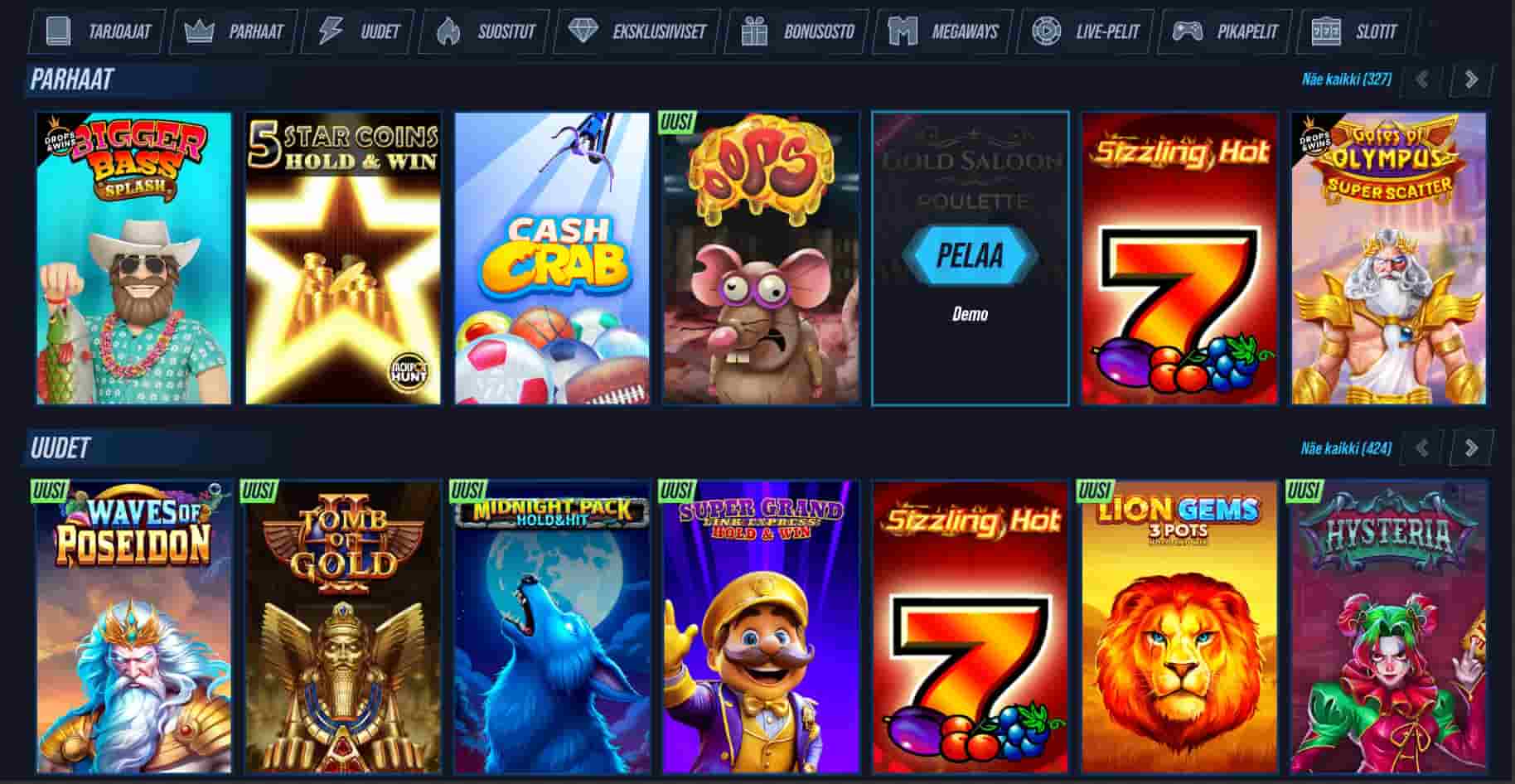 Vegas Hero pelivalikoima