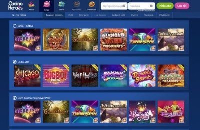 Casino Heroes pelivalikoima