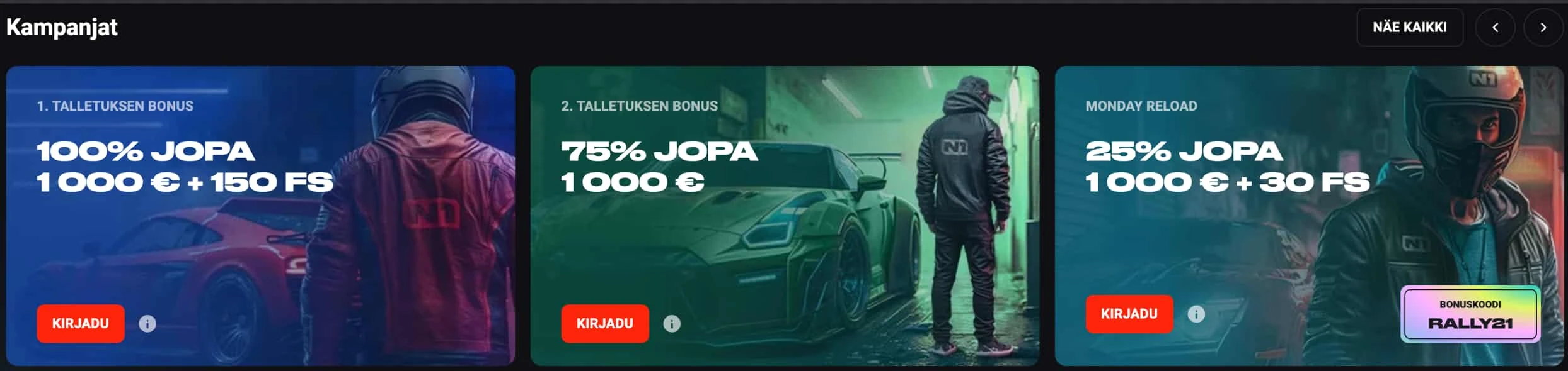 N1 Casino tarjoukset