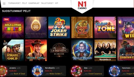 N1 Casino suosituimmat pelit