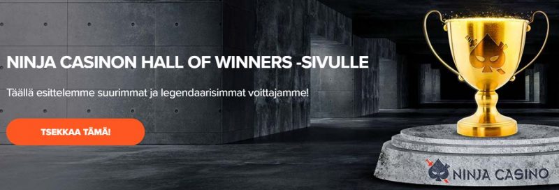 Ninja Casino suuret voittajat