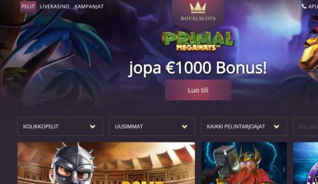 royal slots casino tarjoaa 1000€ bonusta