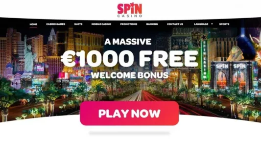 spin casino tarjoaa 1000 € bonusta