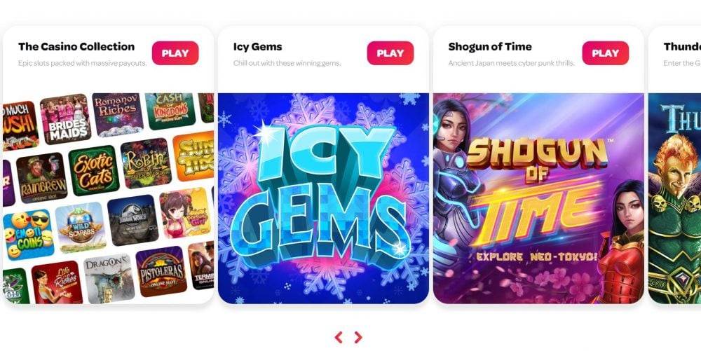 Spin casinon pelivalikoima