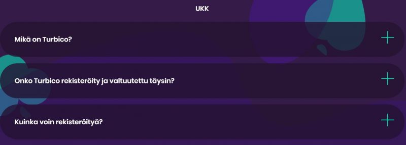 Turbico Casino usein kysytyt kysymykset
