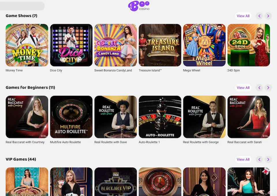 Boo Casinon livepelit sisältävät useita variaatioita ruletista