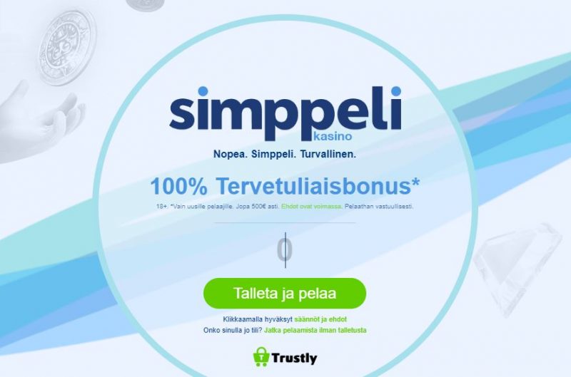 Simppeli kasino tarjoaa tervetuliaisbonuksen