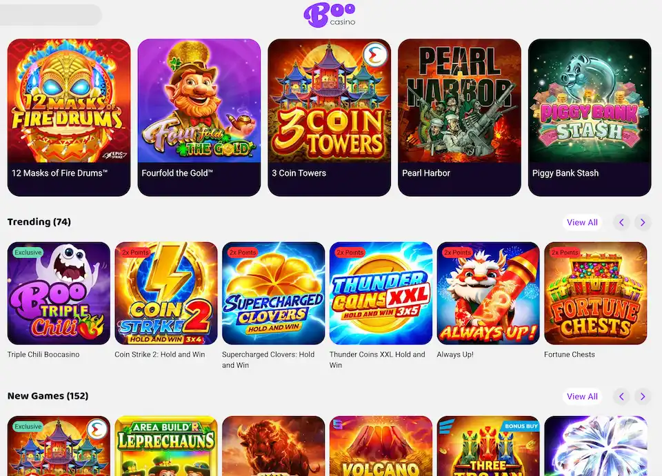 Boo Casinon pelivalikoima