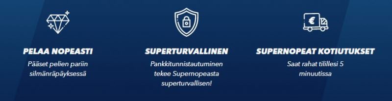 SuperNopea Casino toiminta, kotiutukset