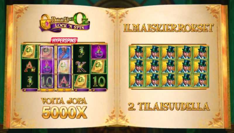 Book of Oz Lock n spin erikoitoiminnot