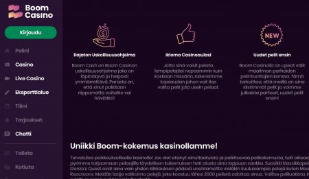 Boom casino uskollisuus ja edut