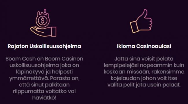 Boom Casino tarjoaa upean uskollisuusohjelman