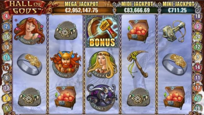 Hall of Gods jackpot peli