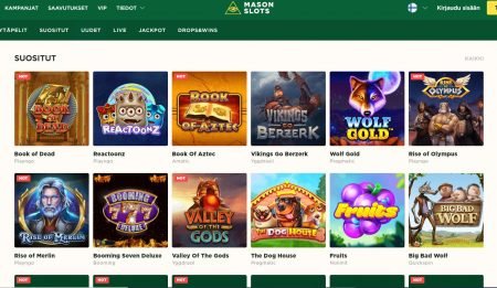 Mason Slots Casino pelivalikoima