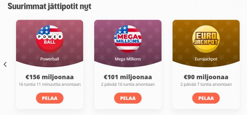 Megalotto parhaat lottopelit