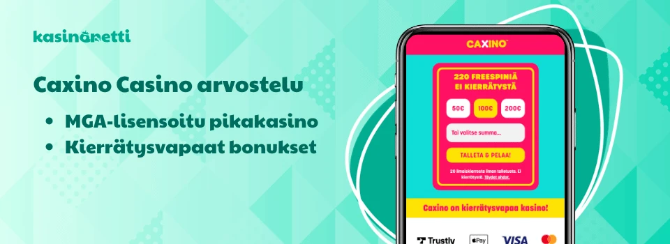 Caxino on kierrätysvapaa Trustly Pay N Play kasino