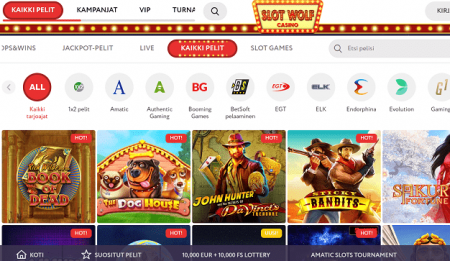 Slot Wolf Casinon pelivalikoima