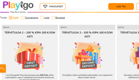 PLayigo Casino bonukset