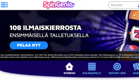 Spin Genie Casino etusivu