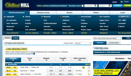 William Hill urheiluvedonlyönti