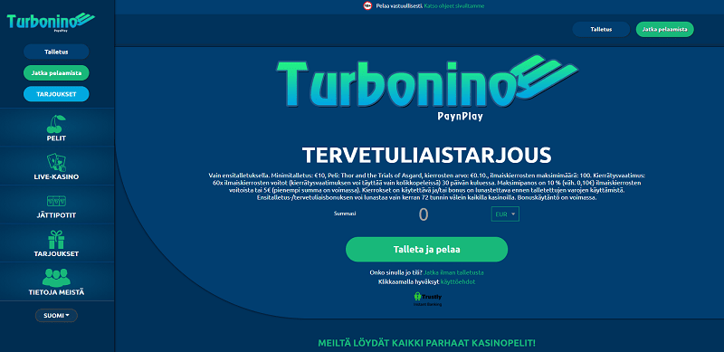 Turbonino Casino etusivu