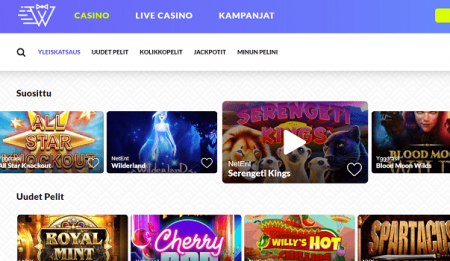 InstantWest Casino pelivalikoima