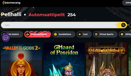 Boomerang Casino pelivalikoima