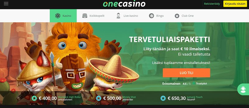 One Casino bonus