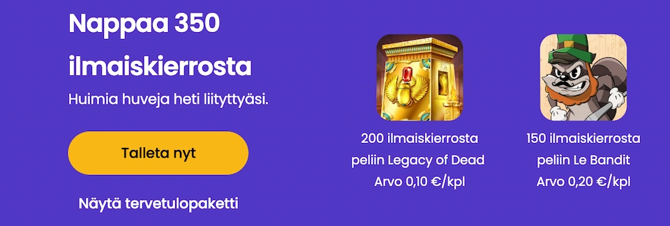 Winnerz Casinon tervetuliaisbonus