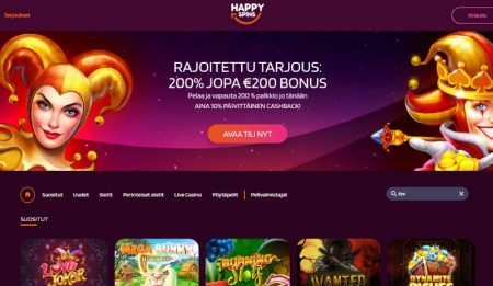 Happy Spins Casino etusivu