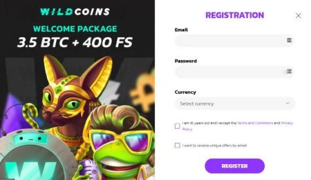 WildCoins Casino rekisteröityminen