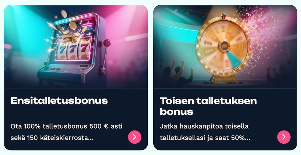 Jackburst Casinon tervetuliaisbonus on kaksiosainen