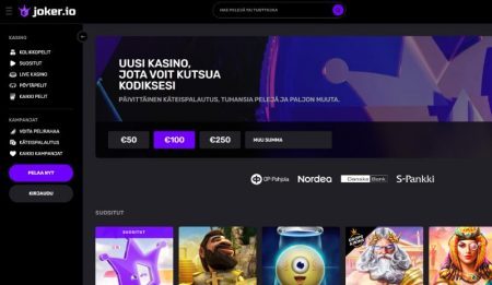 Joker.io Casino etusivu