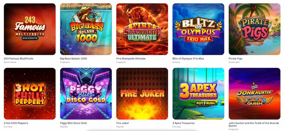 Lumi Casinon slotit löytyvät omasta kategoriastaan