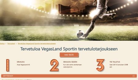 Vegasland Casino vedonlyöntibonus