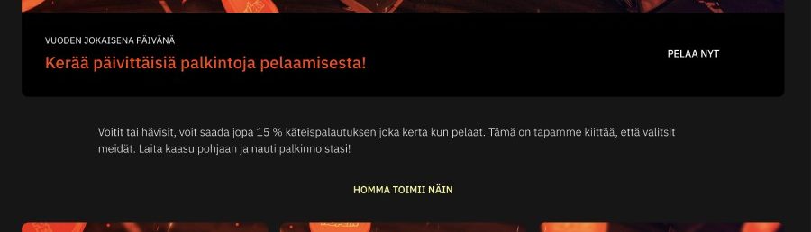 Nopein Casino päivittäinen cashback