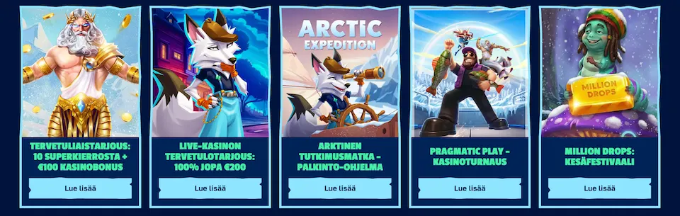Arctic Casinon tervetulobonus ja muita kampanjoita