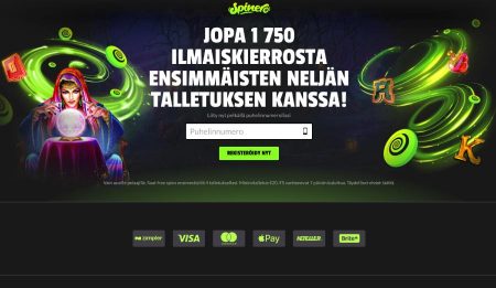 Spinero Casino tervetuliaisbonuksen ilmaiskierrokset