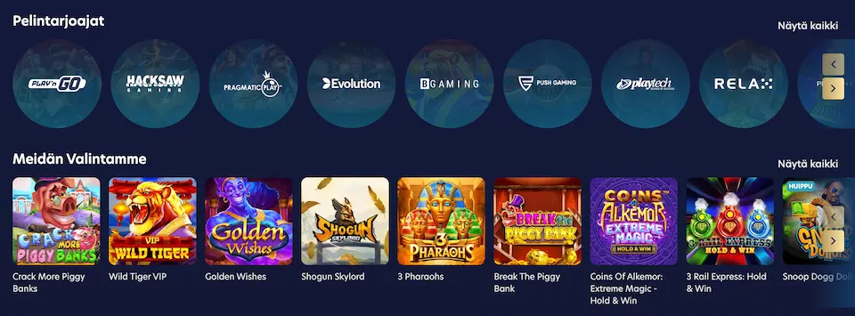 Lucky Dreams Casinon pelintarjoajat ja pelit
