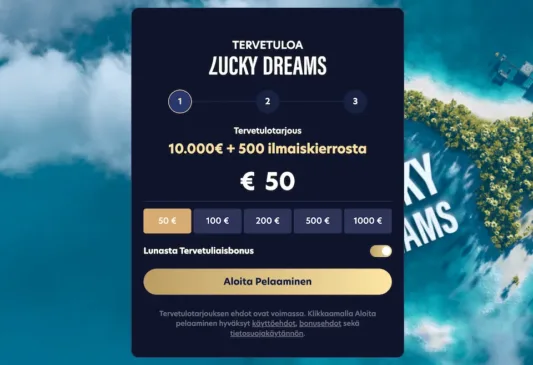 Lucky Dreams Casinon talletusikkuna