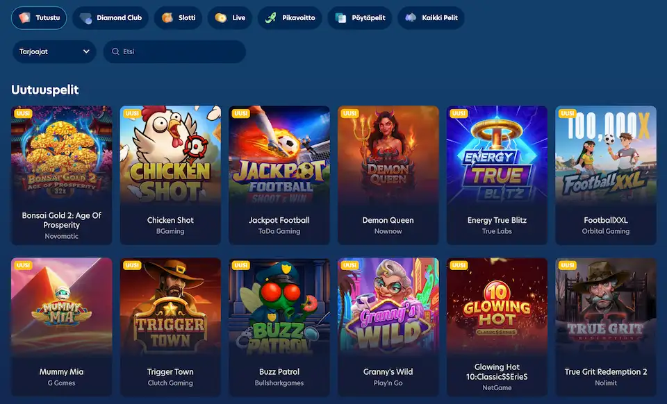Lucky Dreamsin uusimmat kasinopelit