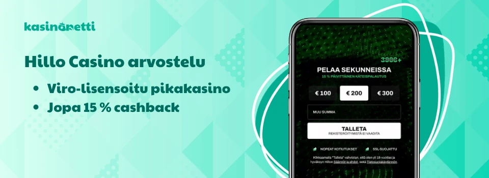 Hillo Casino on verovapaa Pay N Play -kasino