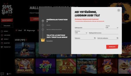 Sons of Slots Casino kirjautuminen