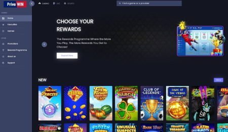 Privewin Casino etusivu