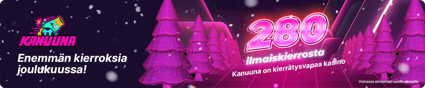 Kanuuna Casino jouluna enemmän ilmaiskierroksia