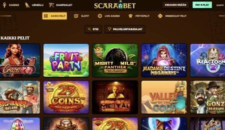 Scarabet Casino kolikkopelit
