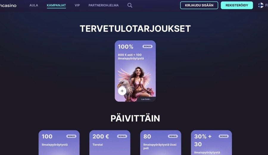 Wish Casino tervetuliaisbonukset
