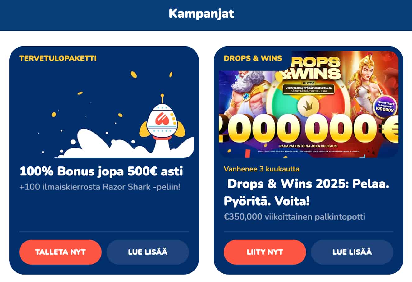 Buusti Kasino bonukset