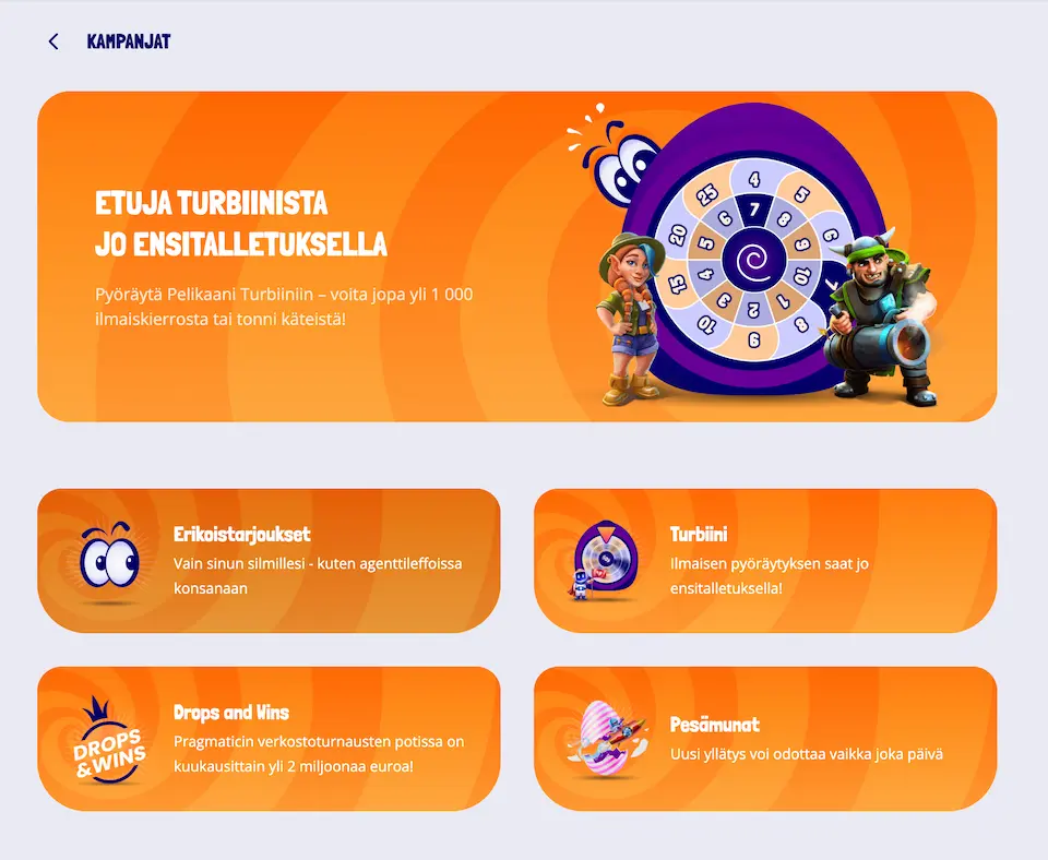 Pelikaani Casinon kampanjat